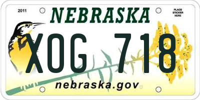 NE license plate XOG718