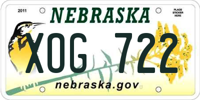 NE license plate XOG722