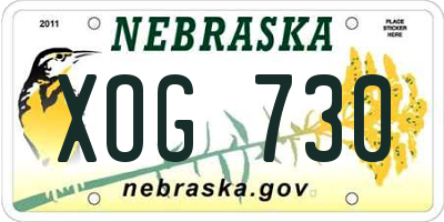 NE license plate XOG730