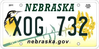 NE license plate XOG732