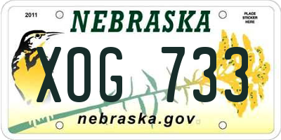 NE license plate XOG733