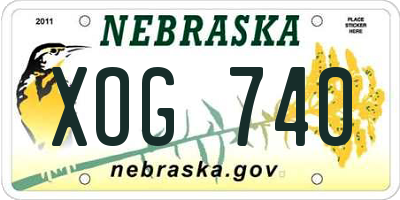 NE license plate XOG740