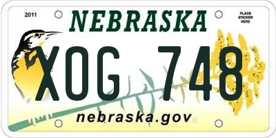 NE license plate XOG748