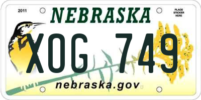 NE license plate XOG749