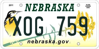NE license plate XOG759
