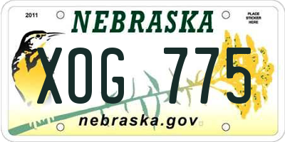 NE license plate XOG775