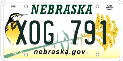 NE license plate XOG791