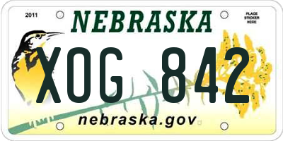 NE license plate XOG842
