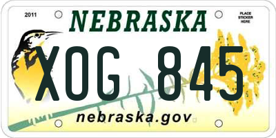 NE license plate XOG845