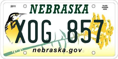 NE license plate XOG857
