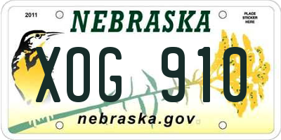 NE license plate XOG910