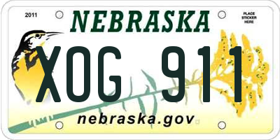 NE license plate XOG911
