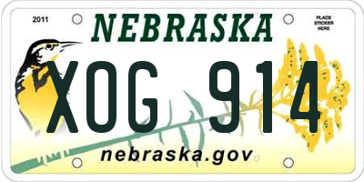 NE license plate XOG914