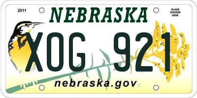 NE license plate XOG921