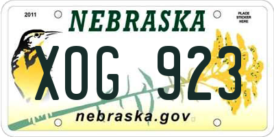 NE license plate XOG923