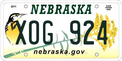 NE license plate XOG924