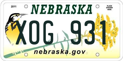 NE license plate XOG931
