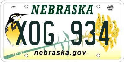 NE license plate XOG934