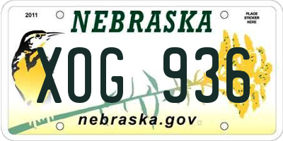 NE license plate XOG936