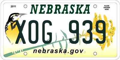 NE license plate XOG939