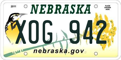 NE license plate XOG942