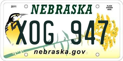 NE license plate XOG947