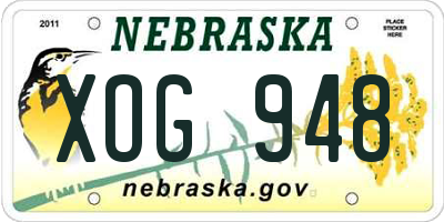 NE license plate XOG948
