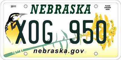 NE license plate XOG950