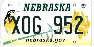NE license plate XOG952