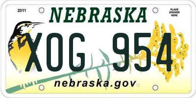 NE license plate XOG954