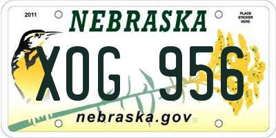 NE license plate XOG956