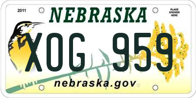 NE license plate XOG959