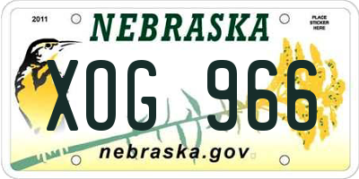 NE license plate XOG966
