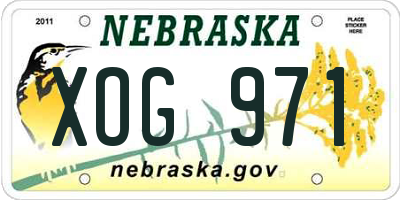 NE license plate XOG971