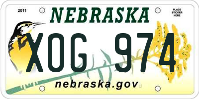 NE license plate XOG974