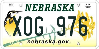 NE license plate XOG976