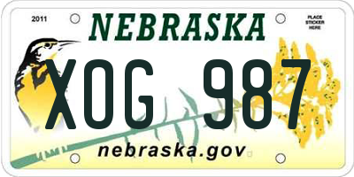 NE license plate XOG987