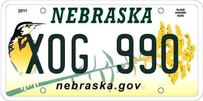NE license plate XOG990