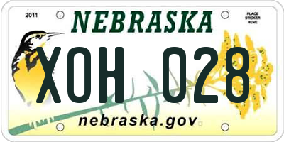 NE license plate XOH028