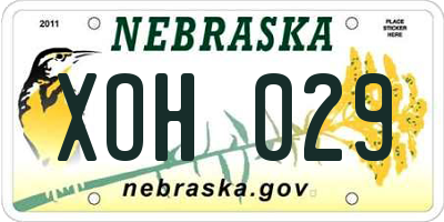 NE license plate XOH029