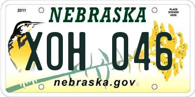 NE license plate XOH046