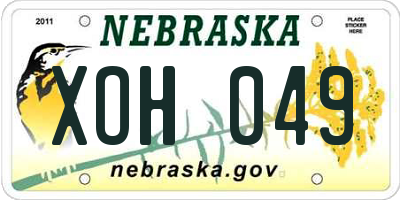 NE license plate XOH049