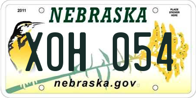 NE license plate XOH054