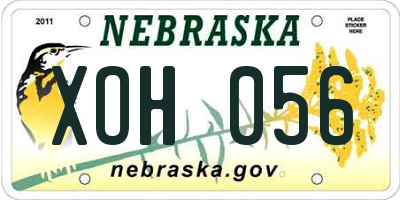 NE license plate XOH056