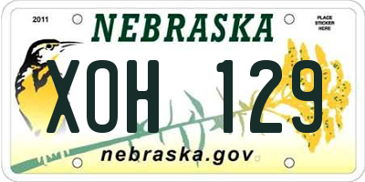NE license plate XOH129