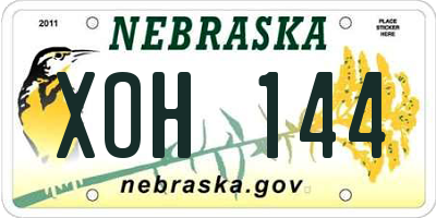 NE license plate XOH144