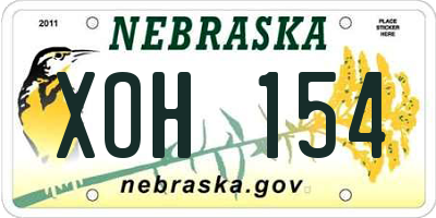 NE license plate XOH154