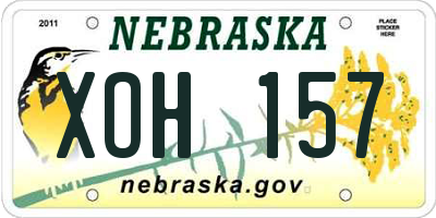 NE license plate XOH157