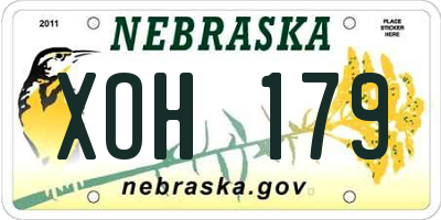 NE license plate XOH179
