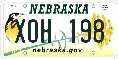 NE license plate XOH198